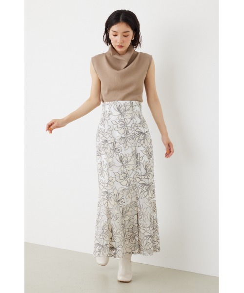 rienda（リエンダ）の「アシンメトリードレープハイネックニットトップス（Tシャツ/カットソー・レディース・ブラック/ベージュ/パープル/オレンジ・FREE）」の18枚目の写真