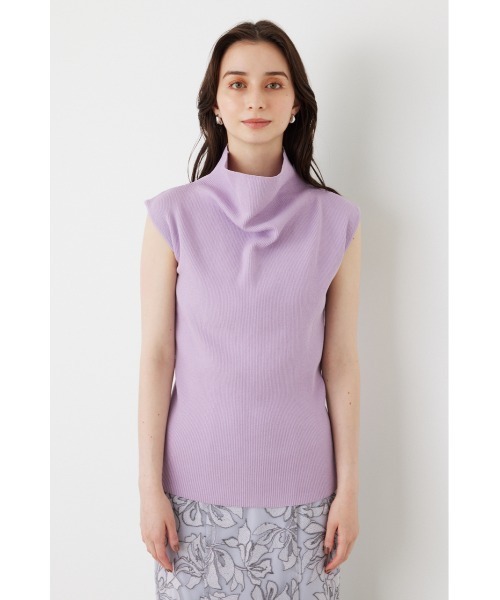 rienda（リエンダ）の「アシンメトリードレープハイネックニットトップス（Tシャツ/カットソー・レディース・ブラック/ベージュ/パープル/オレンジ・FREE）」の19枚目の写真