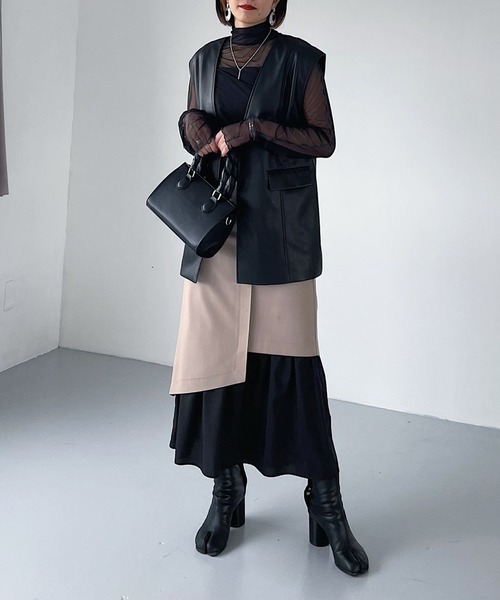 PAGEBOY（ページボーイ）の「エコレザージレ（その他アウター・レディース・ブラック/オフホワイト・FREE）」の20枚目の写真