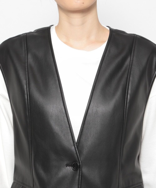 PAGEBOY（ページボーイ）の「エコレザージレ（その他アウター・レディース・ブラック/オフホワイト・FREE）」の21枚目の写真