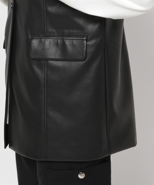 PAGEBOY（ページボーイ）の「エコレザージレ（その他アウター・レディース・ブラック/オフホワイト・FREE）」の6枚目の写真