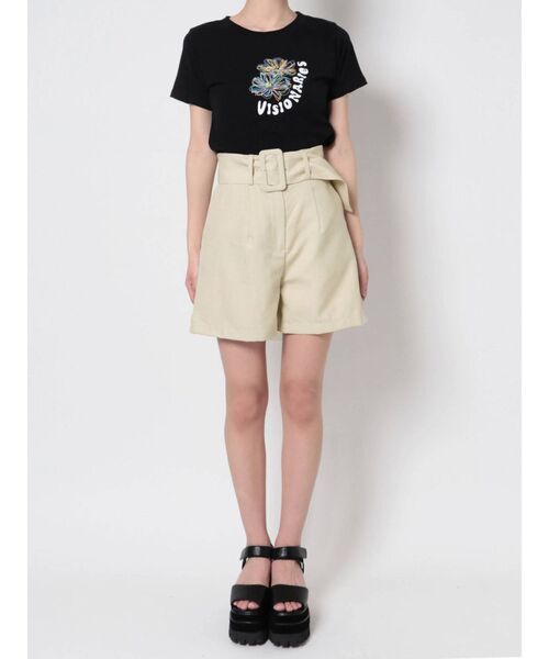 EMODA（エモダ）の「ベルトワイドショートパンツ（その他パンツ・レディース・ブラック/アイボリー/その他・SMALL/MEDIUM）」の10枚目の写真