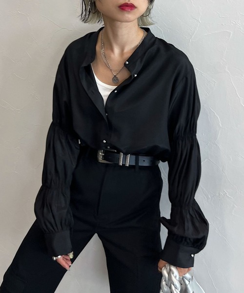 PAGEBOY（ページボーイ）の「CORE / バルーンギャザーブラウス（シャツ/ブラウス・レディース・ブラック/オフホワイト・FREE）」の9枚目の写真