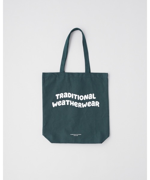 Traditional Weatherwear(トラディショナルウェザーウェア)の「WAVE LOGO GUSSET TOTE(トートバッグ・レディース・グリーン/ブラウン/オフホワイト・F)」の3枚目の写真