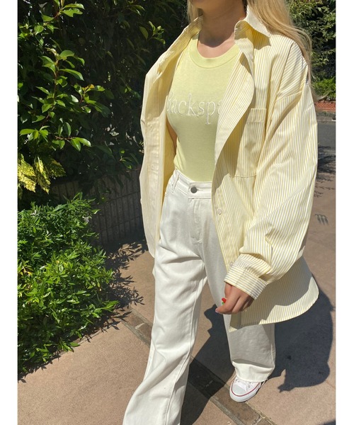 WC（ダブル シー）の「カラーストライプビッグシャツ（シャツ/ブラウス・レディース・ピンク/イエロー/ブルー/グリーン・FREE）」の16枚目の写真