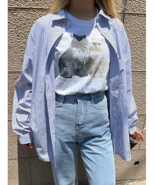 WC（ダブル シー）の「カラーストライプビッグシャツ（シャツ/ブラウス・レディース・ピンク/イエロー/ブルー/グリーン・FREE）」の9枚目の写真