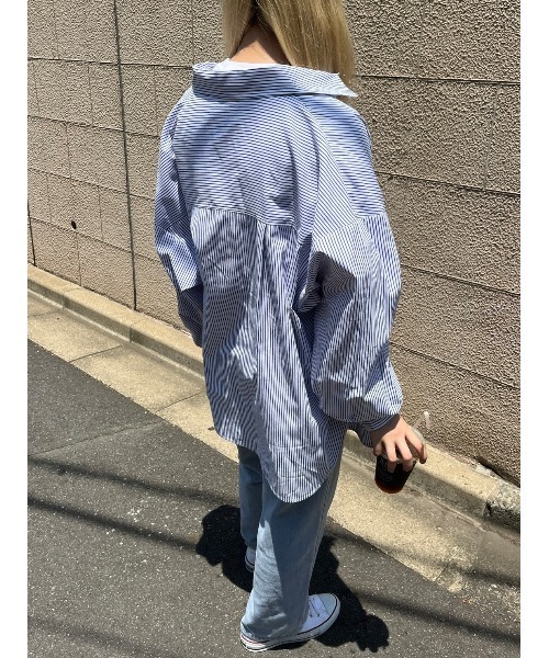 WC（ダブル シー）の「カラーストライプビッグシャツ（シャツ/ブラウス・レディース・ピンク/イエロー/ブルー/グリーン・FREE）」の11枚目の写真
