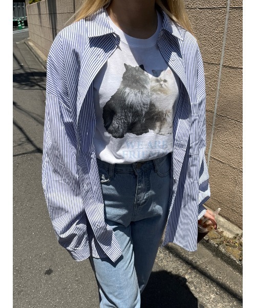 WC（ダブル シー）の「カラーストライプビッグシャツ（シャツ/ブラウス・レディース・ピンク/イエロー/ブルー/グリーン・FREE）」の10枚目の写真