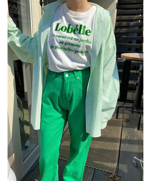 WC（ダブル シー）の「カラーストライプビッグシャツ（シャツ/ブラウス・レディース・ピンク/イエロー/ブルー/グリーン・FREE）」の5枚目の写真