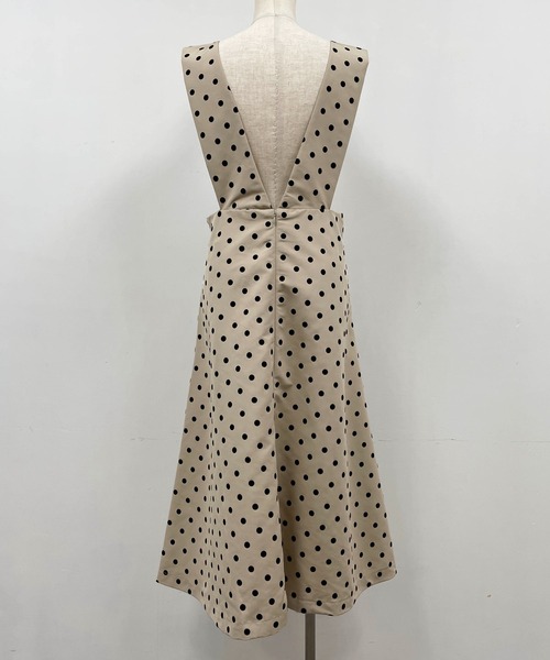 PICCIN(ピッチン)の「ポケットパールフロッキードットジャンスカ(スカート・レディース・ブラック/ベージュ・M)」の8枚目の写真