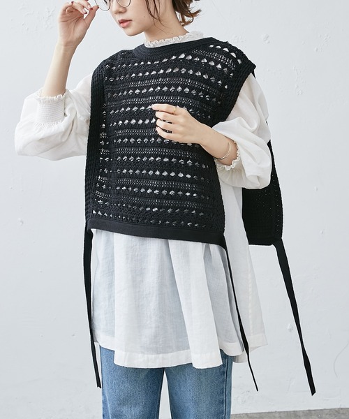 PUAL CE CIN（ピュアルセシン）の「コットンラミーシャーリング2WAYブラウス（シャツ/ブラウス・レディース・チャコールグレー/ライトベージュ/マスタード/オフホワイト・FREE）」の8枚目の写真