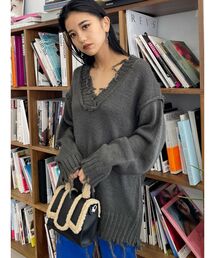 EMODA | オーバーVネッククラッシュニット(ニット/セーター)