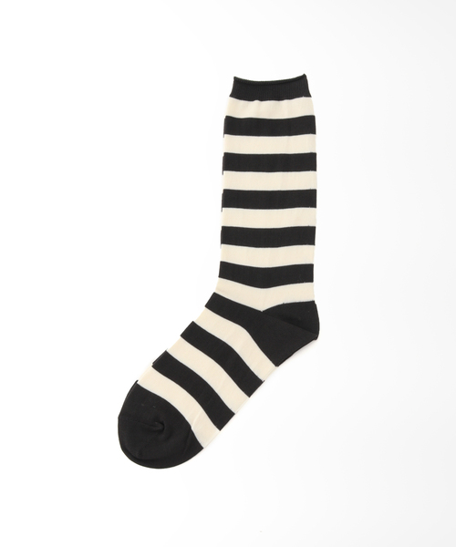 JOURNAL STANDARD LUXE（ジャーナルスタンダード　ラックス）の「BORDER SOCKS（ソックス/靴下・レディース・チャコールグレー/ネイビー/ブラウン/レッド/グリーン/コバルトブルー・FREE）」の2枚目の写真