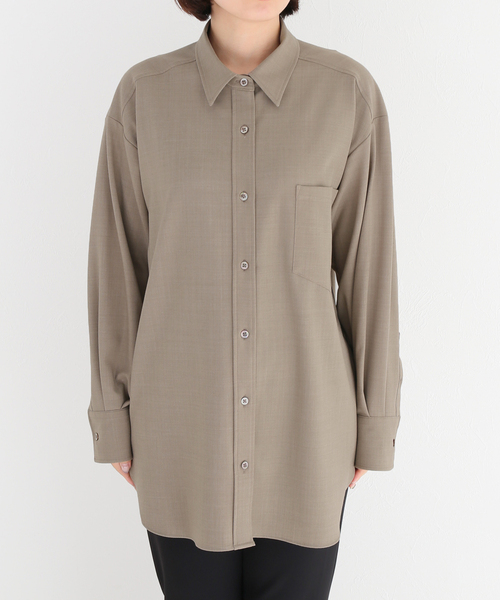 AP STUDIO（エーピーストゥディオ）の「ベージュウールシャツ（シャツ