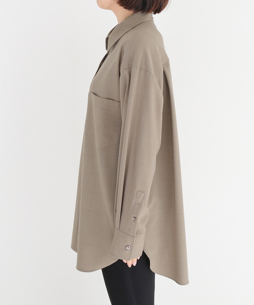 AP STUDIO（エーピーストゥディオ）の「ベージュウールシャツ（シャツ