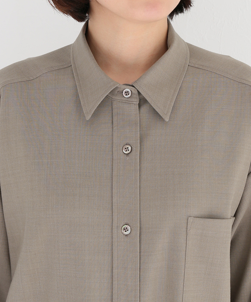 AP STUDIO（エーピーストゥディオ）の「ベージュウールシャツ（シャツ