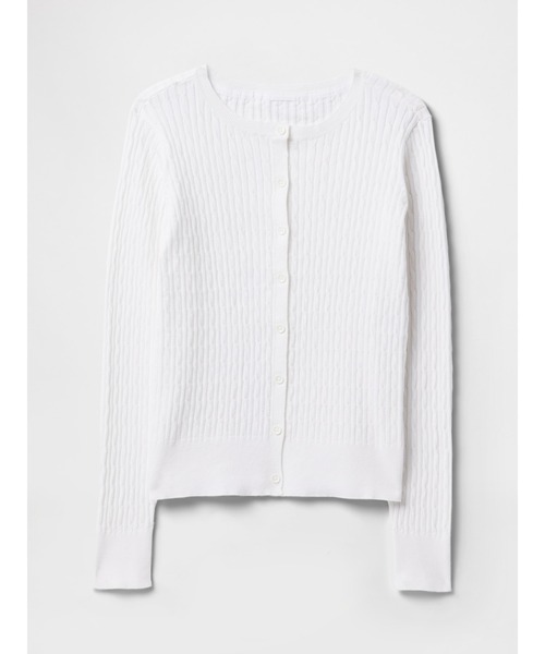 GAP - GAP カーディガン　ニット　ホワイト セール】ユニフォームカーディガン (キッズ)（カーディガン