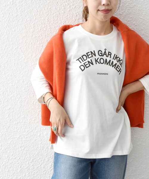 SHIPS any(シップス エニィ)の「【SHIPS any別注】MONMIMI: プリント ロング Tシャツ3(Tシャツ/カットソー・レディース・ホワイト/チャコールグレー/ベージュ・ONE SIZE)」の15枚目の写真