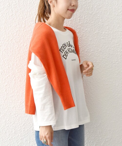 SHIPS any(シップス エニィ)の「【SHIPS any別注】MONMIMI: プリント ロング Tシャツ3(Tシャツ/カットソー・レディース・ホワイト/チャコールグレー/ベージュ・ONE SIZE)」の17枚目の写真