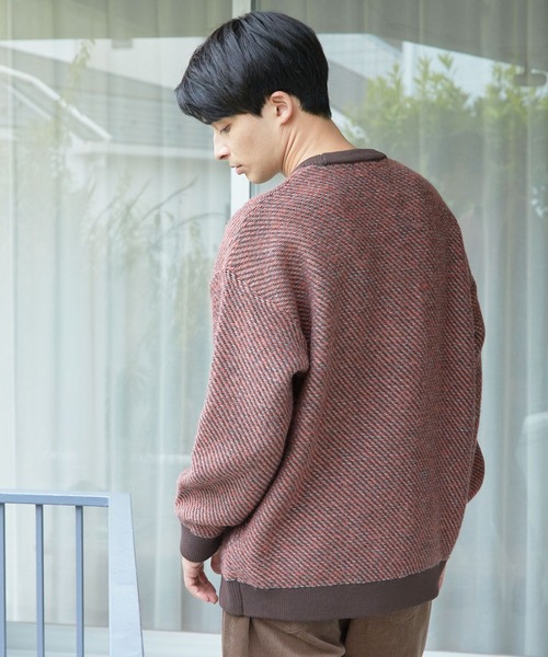 LAKOLE（ラコレ）の「モヘアライクジャカードニット / 353217（ニット/セーター・メンズ・ベージュ/ネイビー/ブラウン/グリーン・MEDIUM/LARGE）」の2枚目の写真