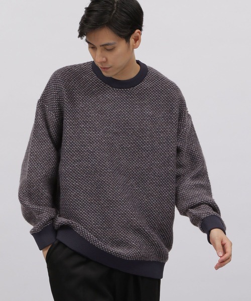 LAKOLE（ラコレ）の「モヘアライクジャカードニット / 353217（ニット/セーター・メンズ・ベージュ/ネイビー/ブラウン/グリーン・MEDIUM/LARGE）」の8枚目の写真