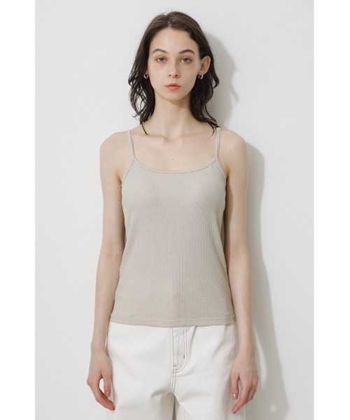 AZUL by moussy（アズールバイマウジー）の「BASIC BACK OPEN CAMISOLE/ベーシックバックオープンキャミソール（キャミソール・レディース・ホワイト/ブラック/キャメル/ライトベージュ・SMALL/MEDIUM）」の4枚目の写真