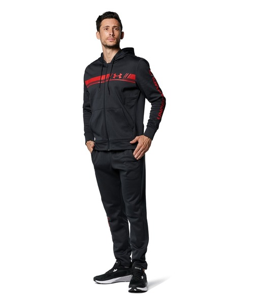 UNDER ARMOUR(アンダーアーマー)の「UAアーマーフリース バーロゴ フルジップ フ―ディー(トレーニング/メンズ)(スウェット・メンズ・ブラック/ブラック×レッド/グレー/ネイビー・S/M/L/XL/XXL/3XL)」の22枚目の写真