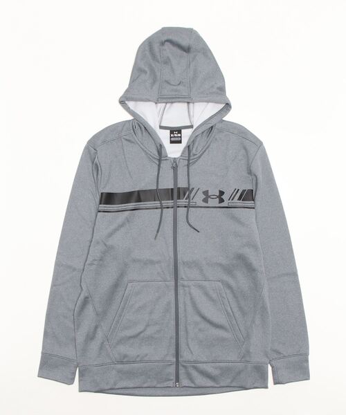 UNDER ARMOUR(アンダーアーマー)の「UAアーマーフリース バーロゴ フルジップ フ―ディー(トレーニング/メンズ)(スウェット・メンズ・ブラック/ブラック×レッド/グレー/ネイビー・S/M/L/XL/XXL/3XL)」の6枚目の写真
