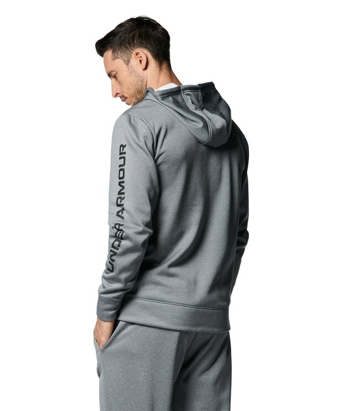 UNDER ARMOUR(アンダーアーマー)の「UAアーマーフリース バーロゴ フルジップ フ―ディー(トレーニング/メンズ)(スウェット・メンズ・ブラック/ブラック×レッド/グレー/ネイビー・S/M/L/XL/XXL/3XL)」の18枚目の写真