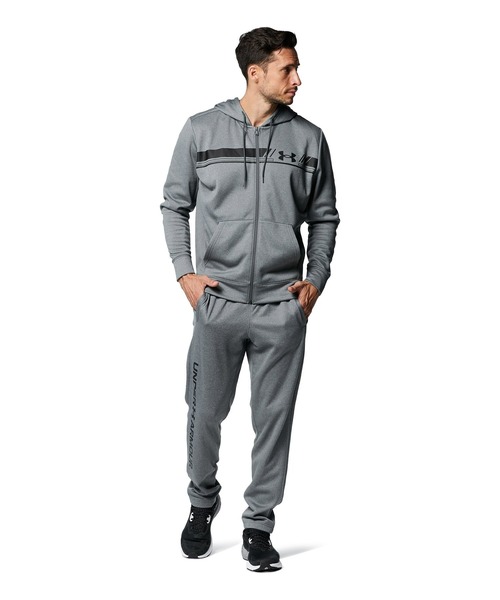 UNDER ARMOUR(アンダーアーマー)の「UAアーマーフリース バーロゴ フルジップ フ―ディー(トレーニング/メンズ)(スウェット・メンズ・ブラック/ブラック×レッド/グレー/ネイビー・S/M/L/XL/XXL/3XL)」の17枚目の写真