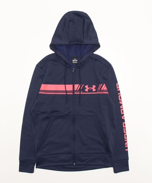 UNDER ARMOUR(アンダーアーマー)の「UAアーマーフリース バーロゴ フルジップ フ―ディー(トレーニング/メンズ)(スウェット・メンズ・ブラック/ブラック×レッド/グレー/ネイビー・S/M/L/XL/XXL/3XL)」の5枚目の写真