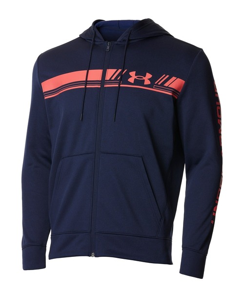 UNDER ARMOUR(アンダーアーマー)の「UAアーマーフリース バーロゴ フルジップ フ―ディー(トレーニング/メンズ)(スウェット・メンズ・ブラック/ブラック×レッド/グレー/ネイビー・S/M/L/XL/XXL/3XL)」の10枚目の写真