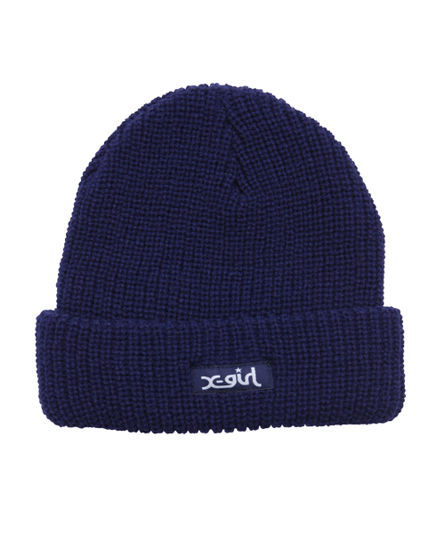 X-girl Stages（エックスガールステージス）の「【VERY11月号掲載】BASIC KNIT CAP（ニットキャップ/ビーニー・キッズ・ホワイト/ブラック/ピンク/ネイビー/マルチ・ONE SIZE）」の3枚目の写真