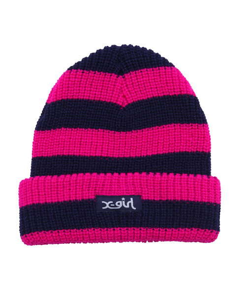 X-girl Stages（エックスガールステージス）の「【VERY11月号掲載】BASIC KNIT CAP（ニットキャップ/ビーニー・キッズ・ホワイト/ブラック/ピンク/ネイビー/マルチ・ONE SIZE）」の5枚目の写真