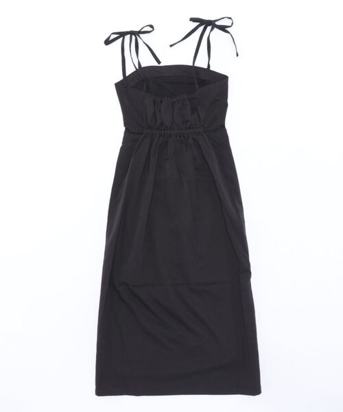 nemne store（ネンネストア）の「【低身長用サイズあり】スリット入りリボンキャミワンピース（ワンピース・レディース・ブラック/ブラウン・SMALL/MEDIUM）」の18枚目の写真