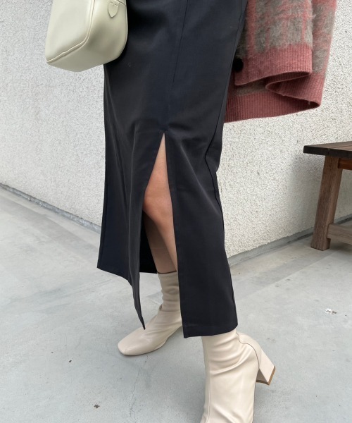 nemne store（ネンネストア）の「【低身長用サイズあり】スリット入りリボンキャミワンピース（ワンピース・レディース・ブラック/ブラウン・SMALL/MEDIUM）」の5枚目の写真