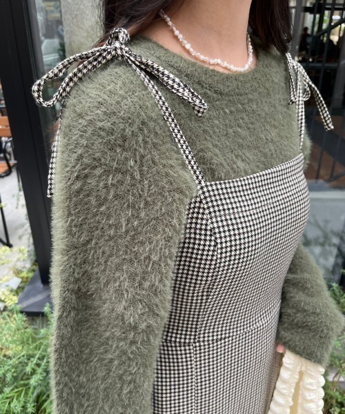 nemne store（ネンネストア）の「【低身長用サイズあり】スリット入りリボンキャミワンピース（ワンピース・レディース・ブラック/ブラウン・SMALL/MEDIUM）」の15枚目の写真