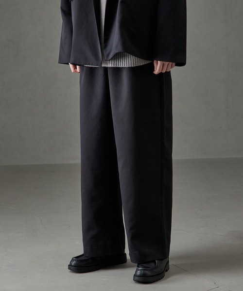 cussil(クシル)の「【cussil/クシル】ドレスツイル 1タックワイドストレートスラックス(スラックス・メンズ・チャコールグレー/ブラック/オフホワイト・M/S/L)」の5枚目の写真