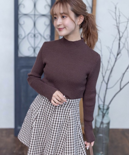 clear(クリア)の「ハイゲージハイネックニットトップス(ニット/セーター・レディース・ピンク/オレンジ/ブルー/ライトグリーン/アイボリー/ブラック/グレイッシュベージュ/グリーン/オレンジ系その他2/ブルー系その他2/ピンク系その他2/ブラウン/ピンク系その他3/ブルー系その他3・F)」の1枚目の写真