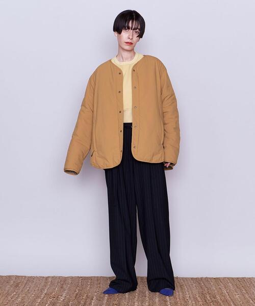 DESCENTE（デサント）の「別注＜DESCENTE ddd ＞ ノーカラーコート（ノーカラーコート・レディース・ブラック/オレンジ・SMALL/MEDIUM）」の3枚目の写真