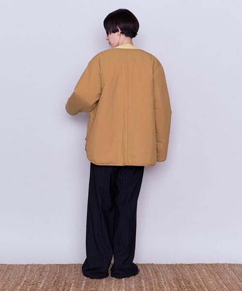 DESCENTE（デサント）の「別注＜DESCENTE ddd ＞ ノーカラーコート（ノーカラーコート・レディース・ブラック/オレンジ・SMALL/MEDIUM）」の5枚目の写真