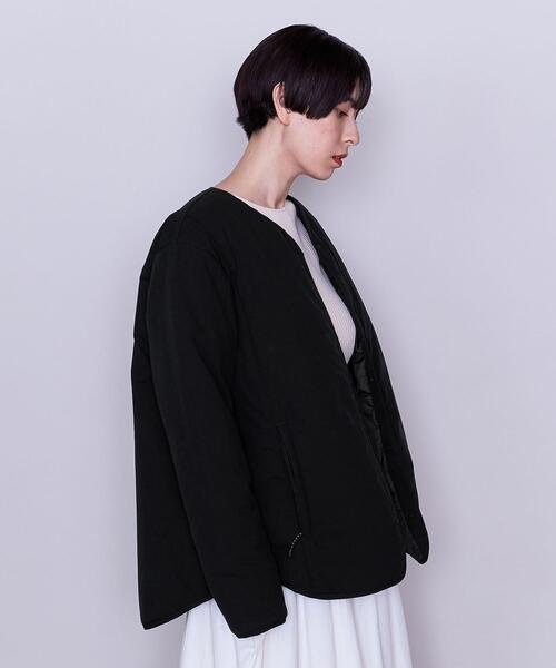 DESCENTE（デサント）の「別注＜DESCENTE ddd ＞ ノーカラーコート（ノーカラーコート・レディース・ブラック/オレンジ・SMALL/MEDIUM）」の8枚目の写真