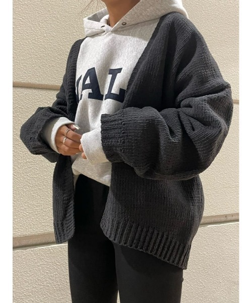 HONEYSUCKLE ROSE（ハニーサックルローズ）の「【HONEYSUCKLE ROSE】モールニットカーデ（カーディガン/ボレロ・レディース・オフホワイト/ダークグレー/ブルー・M/L）」の2枚目の写真