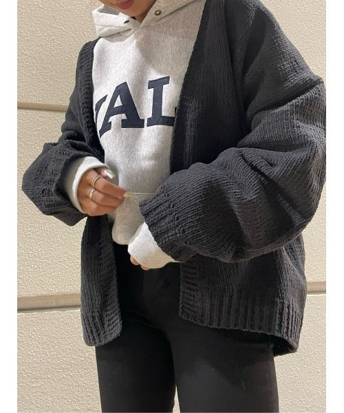 HONEYSUCKLE ROSE（ハニーサックルローズ）の「【HONEYSUCKLE ROSE】モールニットカーデ（カーディガン/ボレロ・レディース・オフホワイト/ダークグレー/ブルー・M/L）」の18枚目の写真