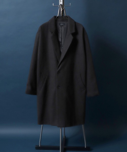 ANPAS(アンパス)の「ANPAS Melton Chester Coat/ANPAS 別注 メルトン オーバーサイズ チェスターコート レディース メンズ(チェスターコート・メンズ・ライトグレー/チャコールグレー/ブラック/グレイッシュベージュ/チェック・M/L/LL)」の1枚目の写真