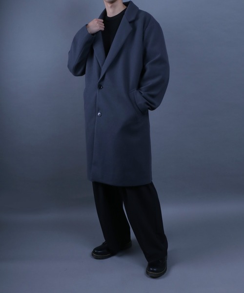 ANPAS(アンパス)の「ANPAS Melton Chester Coat/ANPAS 別注 メルトン オーバーサイズ チェスターコート レディース メンズ(チェスターコート・メンズ・ライトグレー/チャコールグレー/ブラック/グレイッシュベージュ/チェック・M/L/LL)」の19枚目の写真