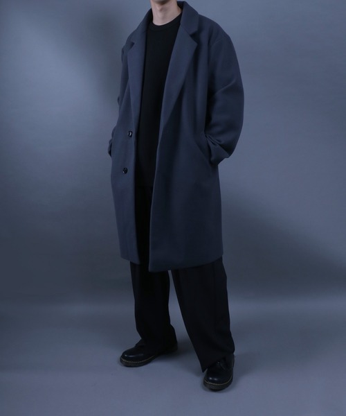 ANPAS(アンパス)の「ANPAS Melton Chester Coat/ANPAS 別注 メルトン オーバーサイズ チェスターコート レディース メンズ(チェスターコート・メンズ・ライトグレー/チャコールグレー/ブラック/グレイッシュベージュ/チェック・M/L/LL)」の17枚目の写真