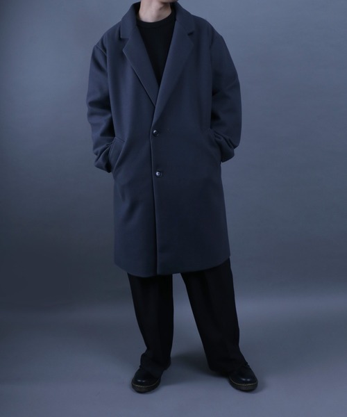 ANPAS(アンパス)の「ANPAS Melton Chester Coat/ANPAS 別注 メルトン オーバーサイズ チェスターコート レディース メンズ(チェスターコート・メンズ・ライトグレー/チャコールグレー/ブラック/グレイッシュベージュ/チェック・M/L/LL)」の18枚目の写真