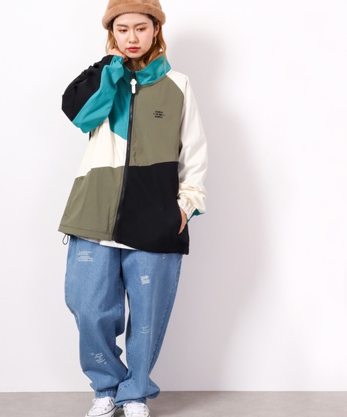 POWER TO THE PEOPLE（パワートゥーザピープル）の「POWER TO THE PEOPLE MV 切替スタンドジャケット（ナイロンジャケット・メンズ・A/C/B・M/L）」の2枚目の写真