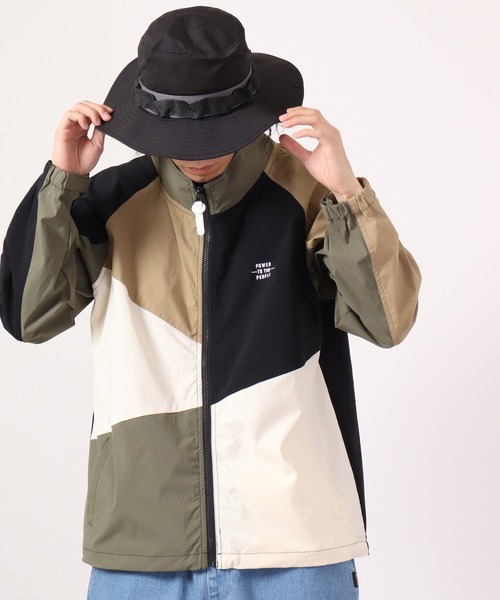 POWER TO THE PEOPLE（パワートゥーザピープル）の「POWER TO THE PEOPLE MV 切替スタンドジャケット（ナイロンジャケット・メンズ・A/C/B・M/L）」の6枚目の写真